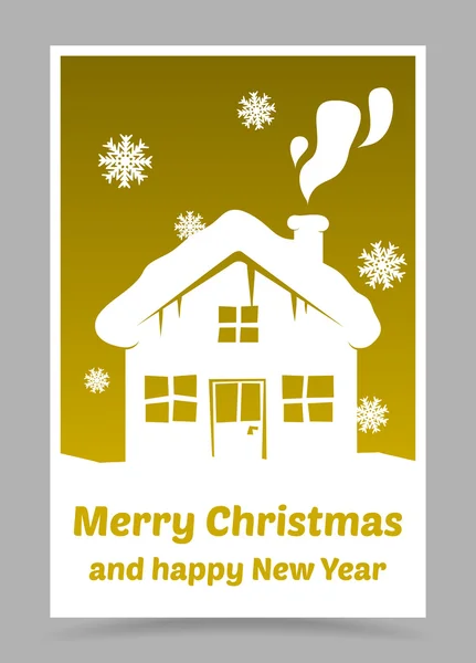 Vector gold christmas card — Stock Vector