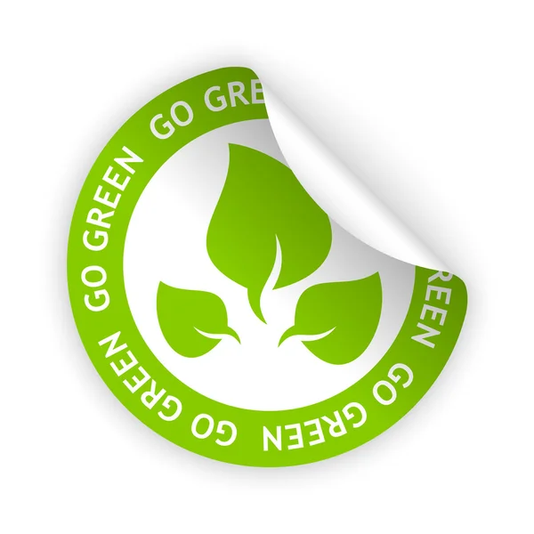 Vector go green bent sticker — Stock Vector