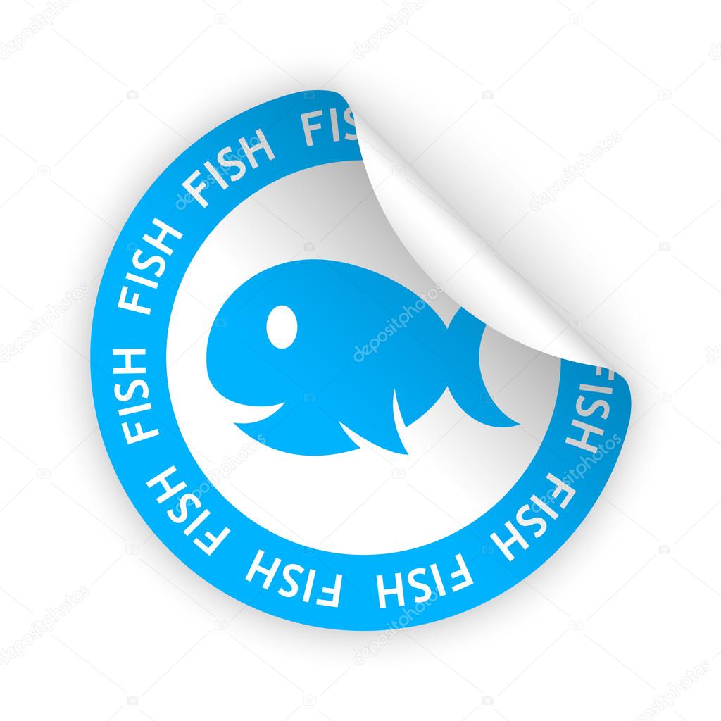 vector fish meat bent sticker