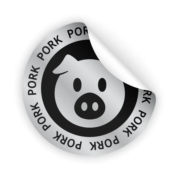 Vector carne de cerdo doblado pegatina — Archivo Imágenes Vectoriales