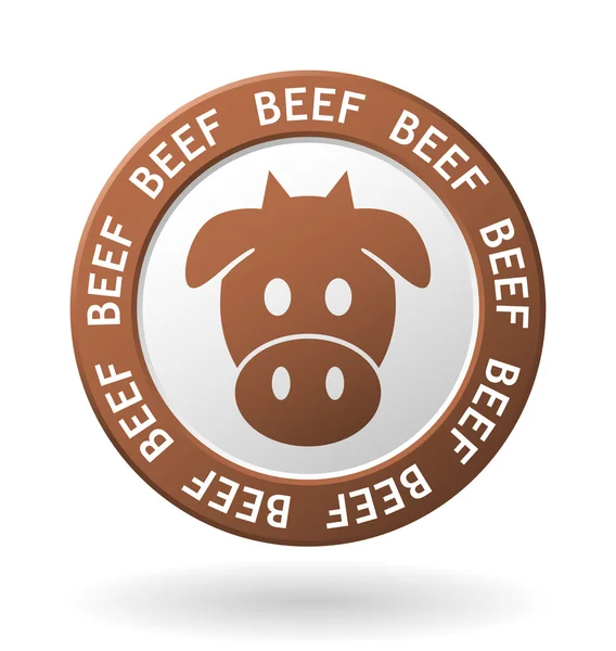 Vector beef meat circle icon — Stock Vector