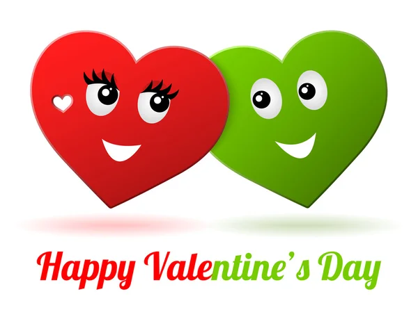 Vector girl and boy valentine heart — Stock Vector