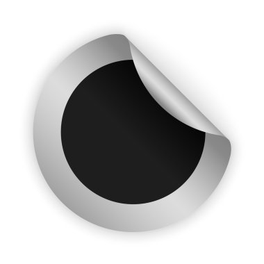 vektör gümüş boş bükülmüş etiket