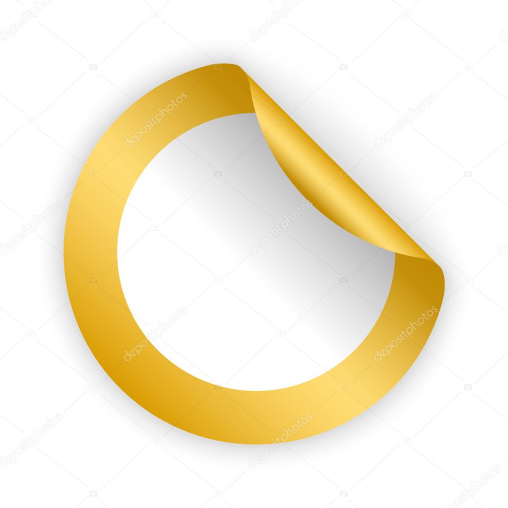 vector gold blank bent sticker