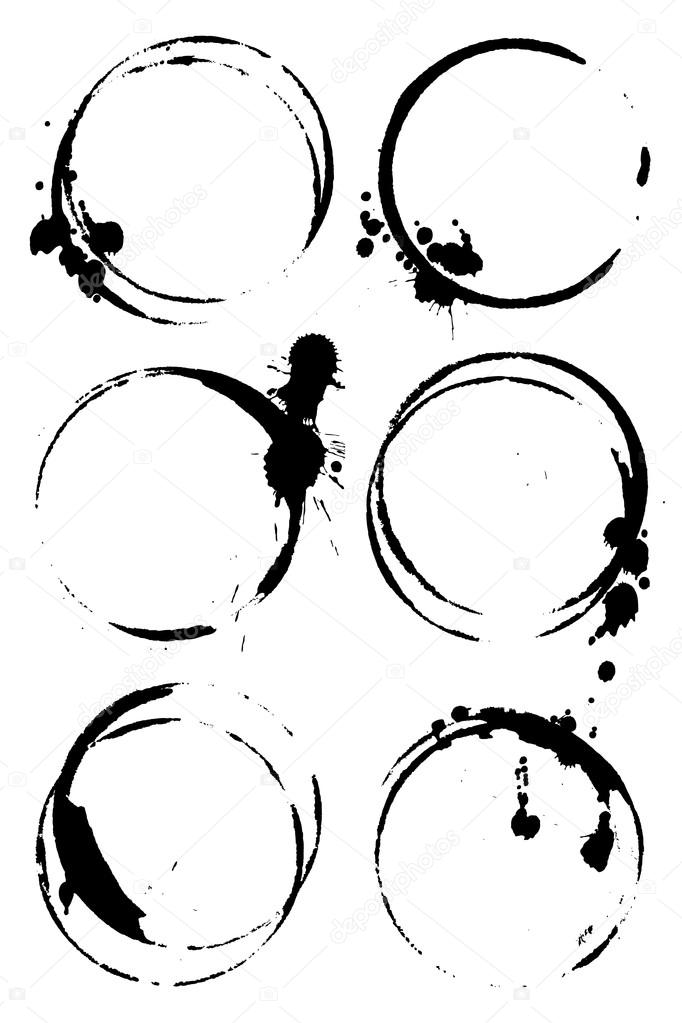 vector black coffee stains