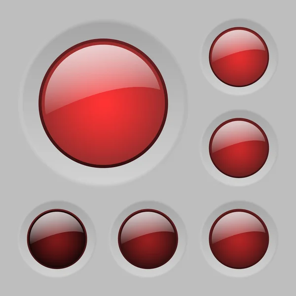 Boutons en verre rouge vectoriel — Image vectorielle