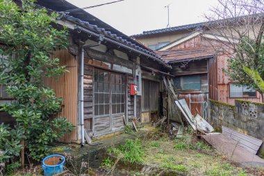 Eski Budist tapınak binaları, Kanazawa, Japonya.