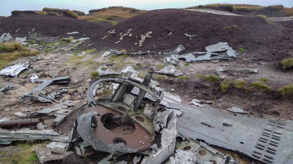 Aircraft debris at the site of the crash in 1948 of the photo reconnaissance aircraft  \