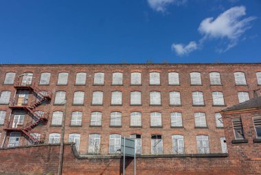 Weir Mill, Stockport, Cheshire, İngiltere. 1790 yılında birleşik pamuk fabrikası olarak inşa edilen bina, dairelere dönüştürülecek..
