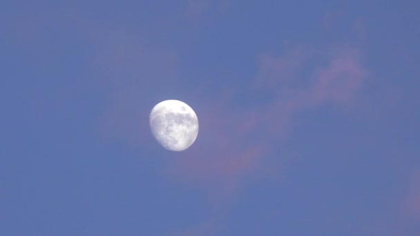 A realtime shot of the full moon on a cloudy night — Stock Video