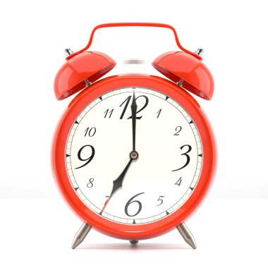 Beyaz arkaplanda alarm saati