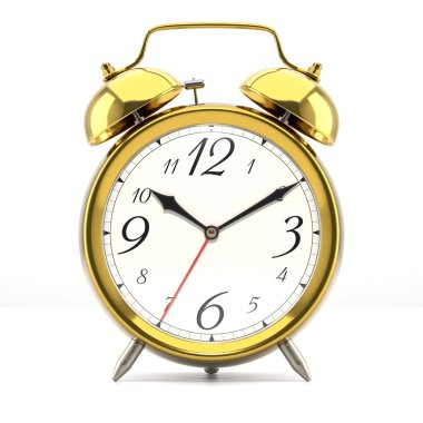 Beyaz arkaplanda alarm saati