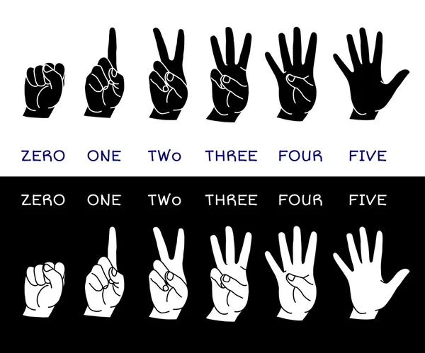 Counting hands set — Stock Vector
