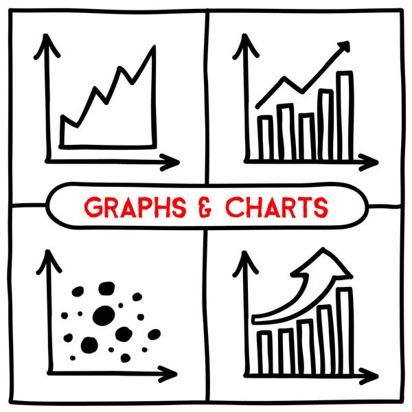 Doodle graph icons set — Stock Vector