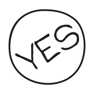 Doodle Evet kelime simgesi