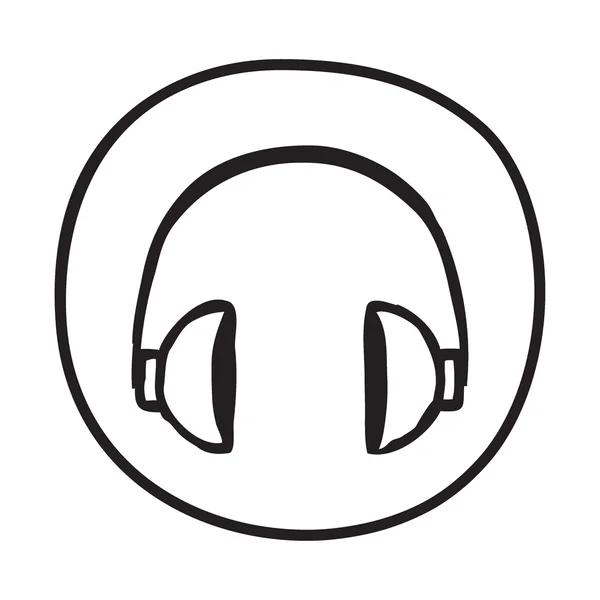 Doodle Headphones icon. — Stock Vector