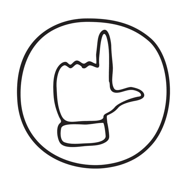 Doodle pegende finger ikon . – Stock-vektor