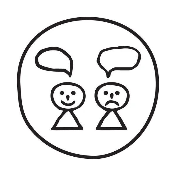 Doodle Feliz y Triste icono de la persona . — Vector de stock