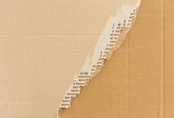 Torn corrugated cardboard. — Stock Photo, Image