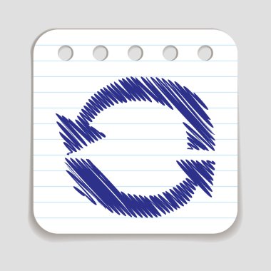 Doodle Recycle Arrows icon. clipart