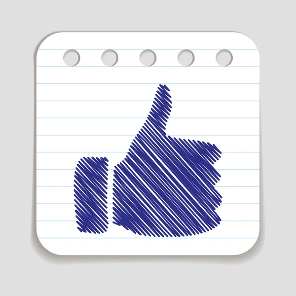 Doodle Thumbs Up icon. — Stock Vector