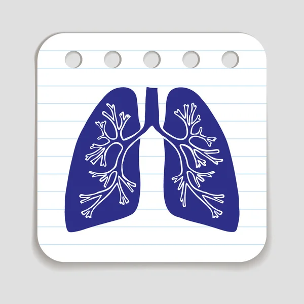 Doodle Lungs Icono — Archivo Imágenes Vectoriales