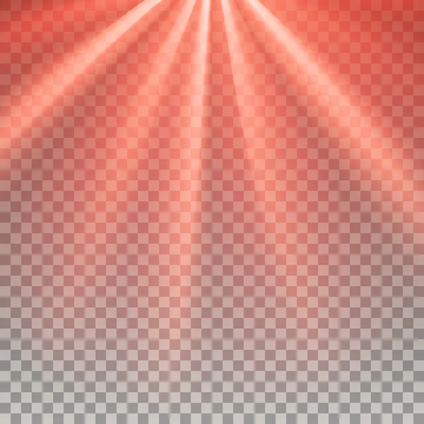 Red flare rays — Stock Vector