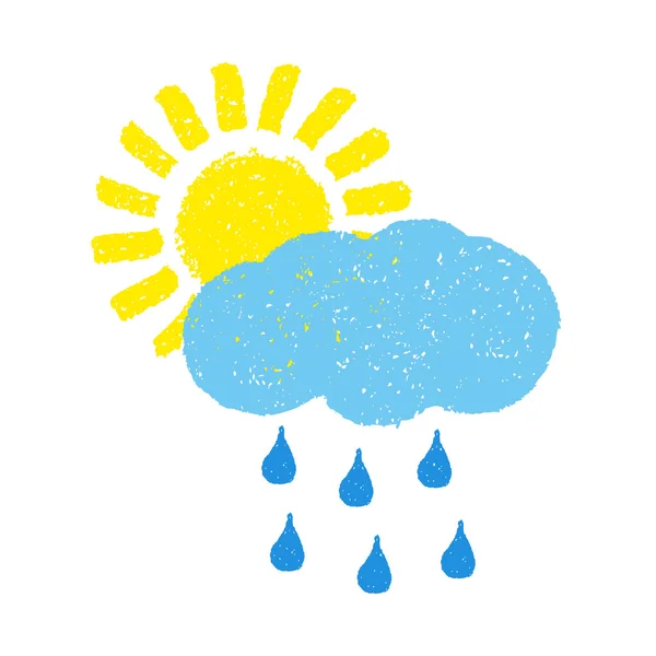 Сонце, хмара та дощweather condition — стоковий вектор