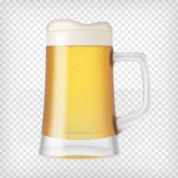 Taza de realista con cerveza — Vector de stock