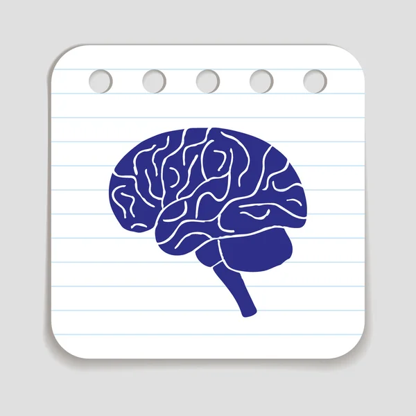 Ícone do cérebro Doodle —  Vetores de Stock