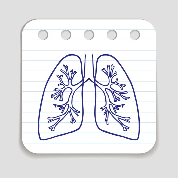 Doodle Lungs Icono — Archivo Imágenes Vectoriales