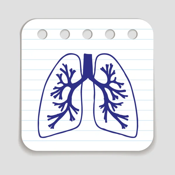 Doodle Lungs Icono — Archivo Imágenes Vectoriales
