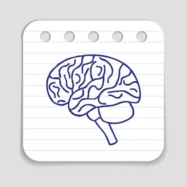 Doodle Brain Icon — Stock Vector