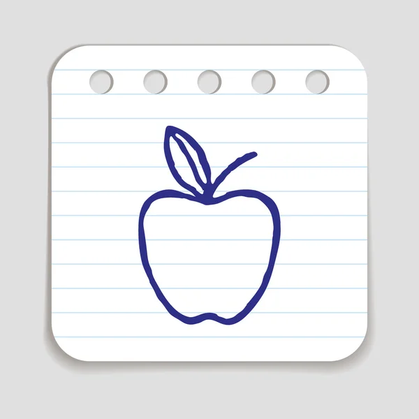 Doodle Apple ikonu — Stockový vektor