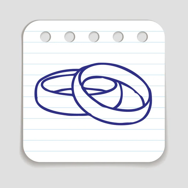 Doodle Anéis de casamento ícone — Vetor de Stock