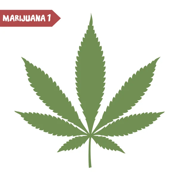 Marihuana-Blatt isoliert — Stockvektor