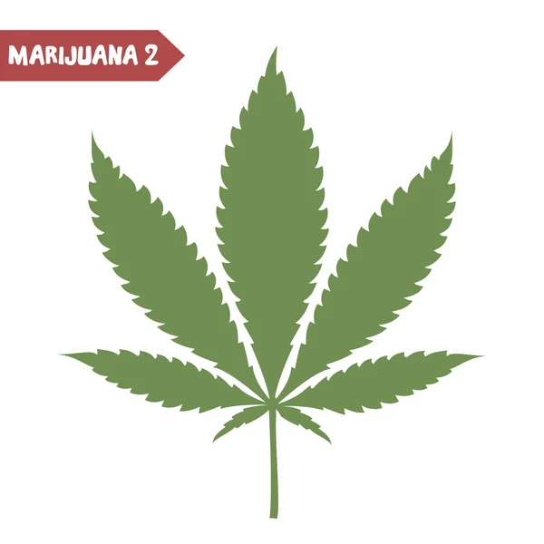 Marihuana-Blatt isoliert — Stockvektor
