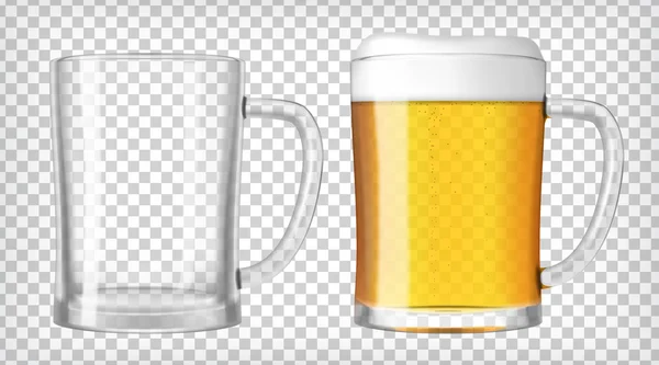 Dos vasos de cerveza — Vector de stock