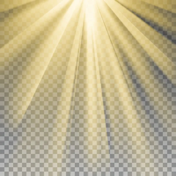 Gul solstrålarna flare — Stock vektor