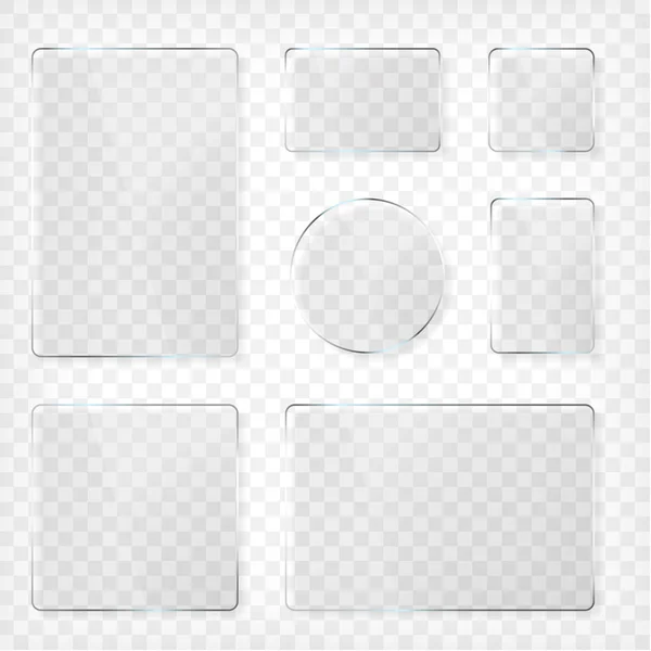 Set de placas de vidrio — Vector de stock