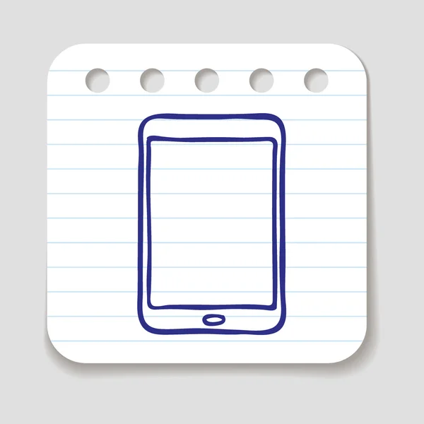 Doodle Tablet Touch Pad-pictogram — Stockvector