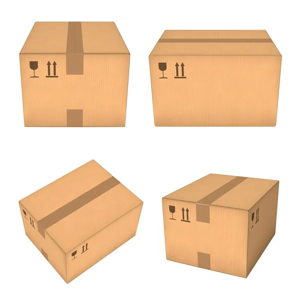 Картонні коробки набір — стокове фото