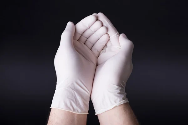 Male hands in latex gloves — Stock Photo, Image