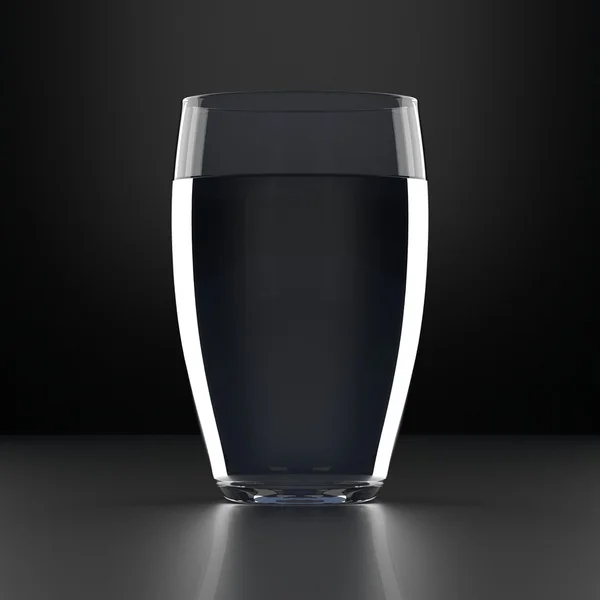 Verre d'eau sur noir — Photo