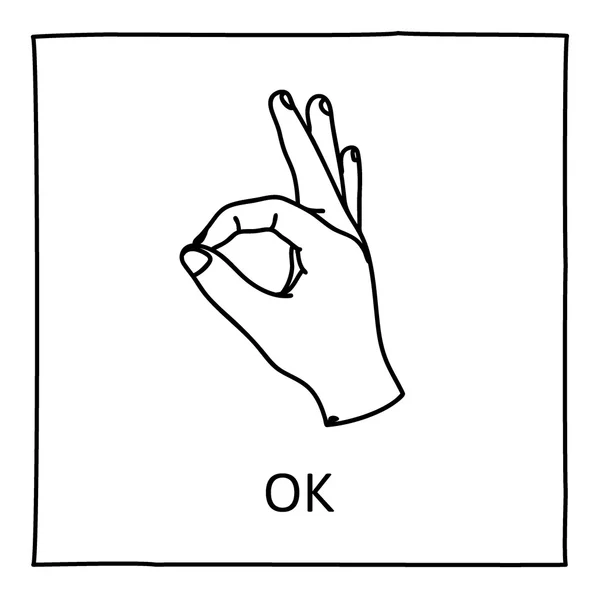 Doodle OK icône — Image vectorielle