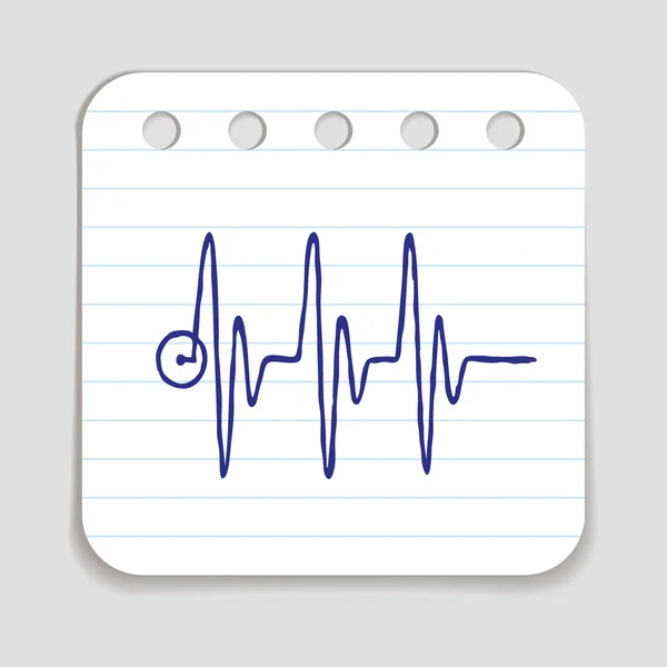 Doodle ikon pulsmetr — Stockový vektor