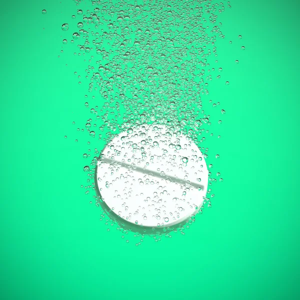 Effervescent tablet dissolbving — Stock Photo, Image