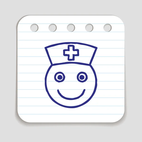 Doodle médico enfermera icono — Archivo Imágenes Vectoriales