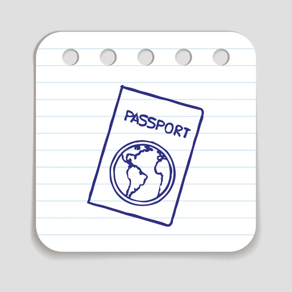 Karalama pasaport simgesi — Stok Vektör