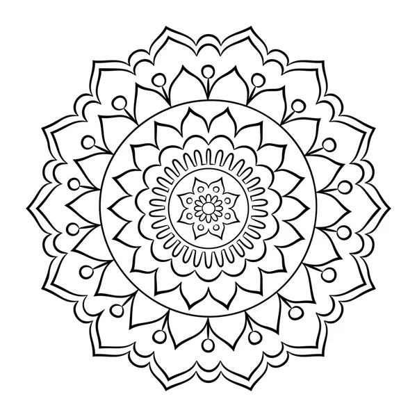 Doodle Mandala Coloring Page — Stock Vector